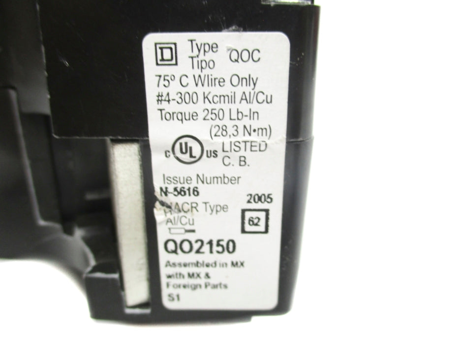 SQUARE D QO2150 120/240V 150A NSNP