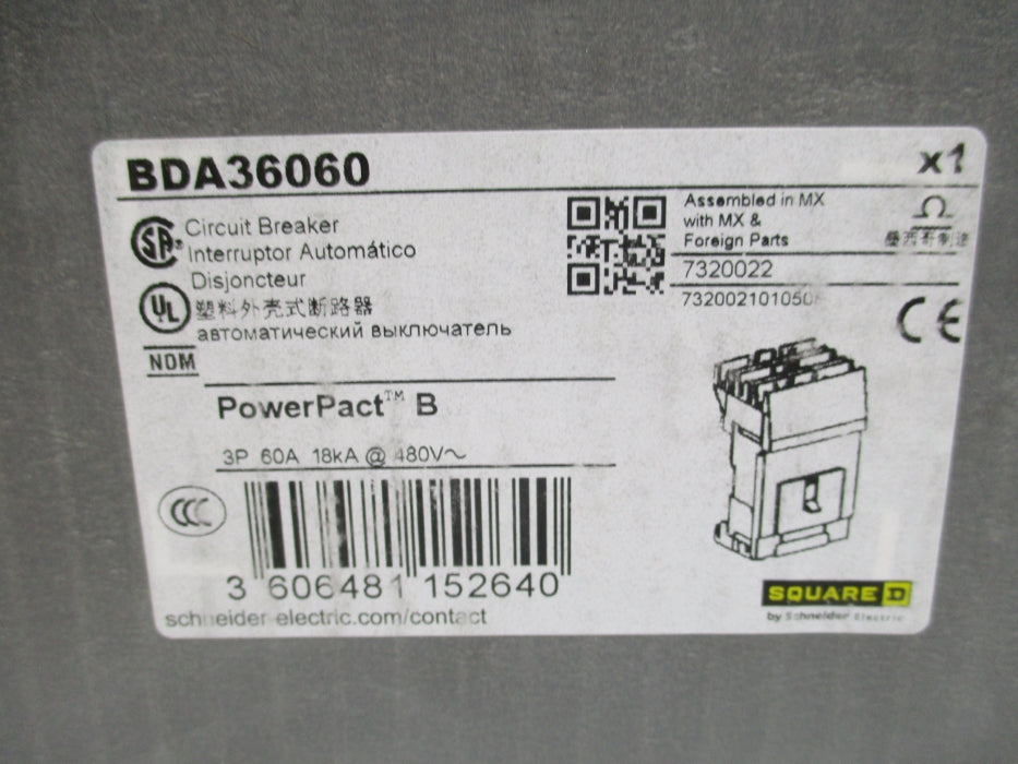 SQUARE D BDA36060 60A 480V NSMP