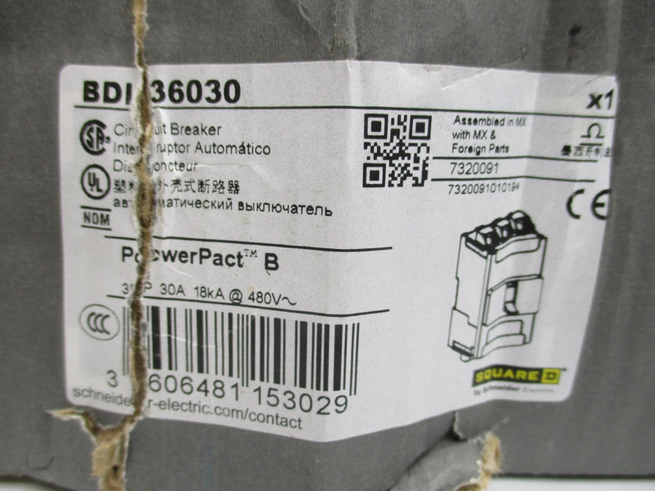SQUARE D BDL36030 30 480V NSMP