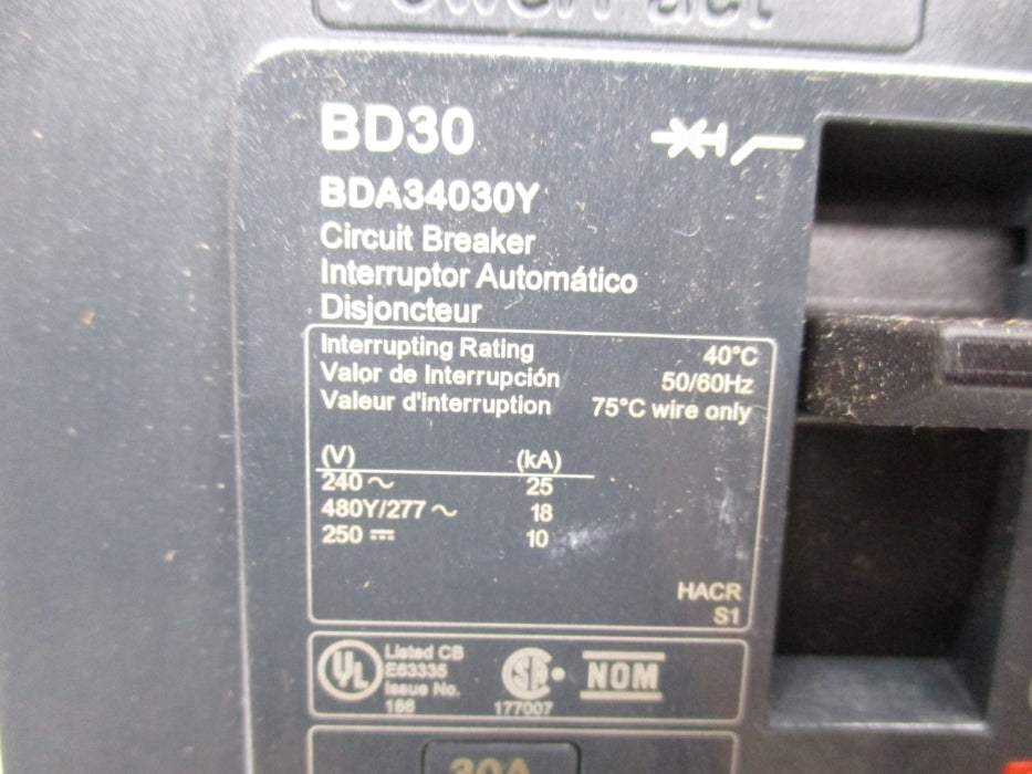 SQUARE D BDA34030Y 277V 30A NSMP