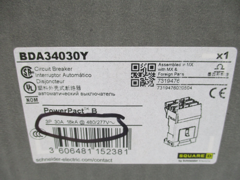SQUARE D BDA34030Y 277V 30A NSMP