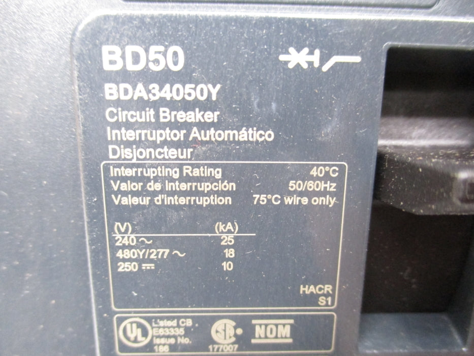SQUARE D BDA34050Y 50A 277V NSMP