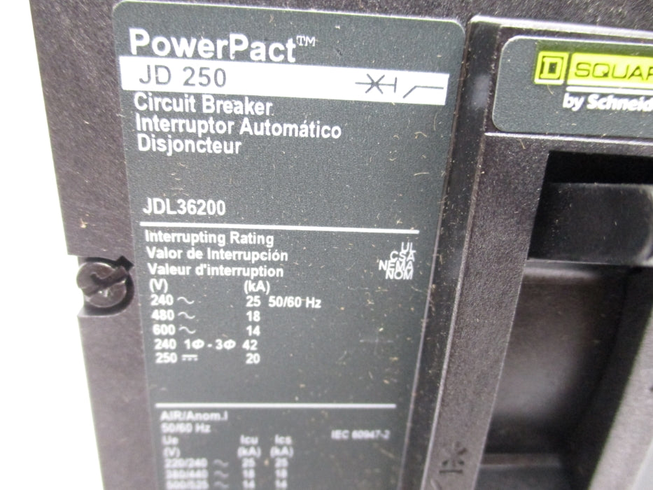 SQUARE D JDL36200 200A 600V NSMP