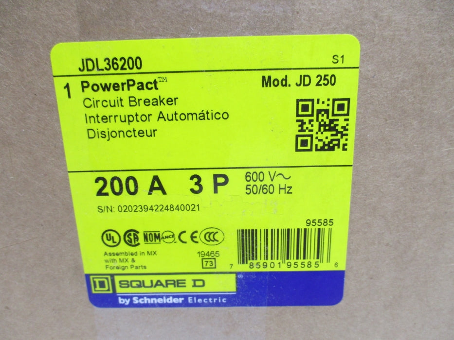 SQUARE D JDL36200 200A 600V NSMP