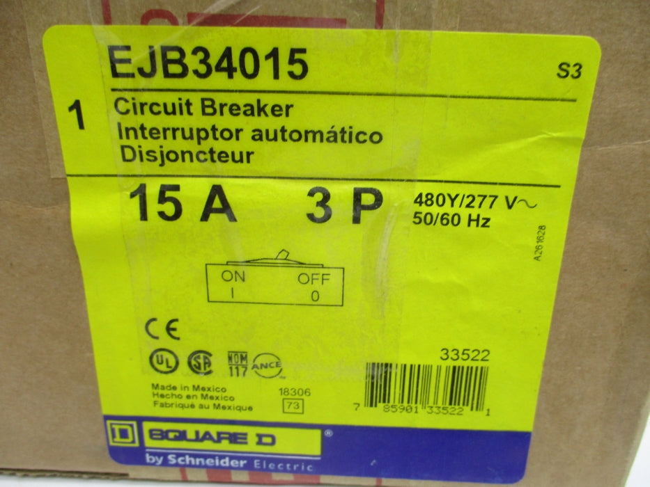 SQUARE D EJB34015 15A 277V NSMP