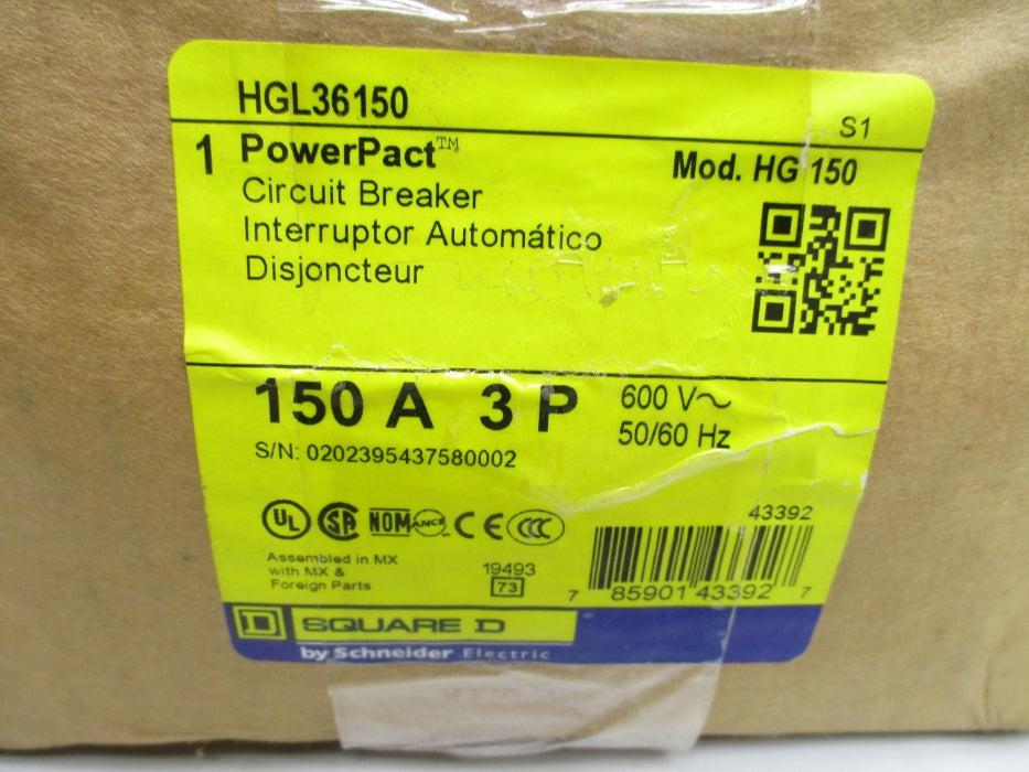 SQUARE D HGL36150 150A 600V NSMP
