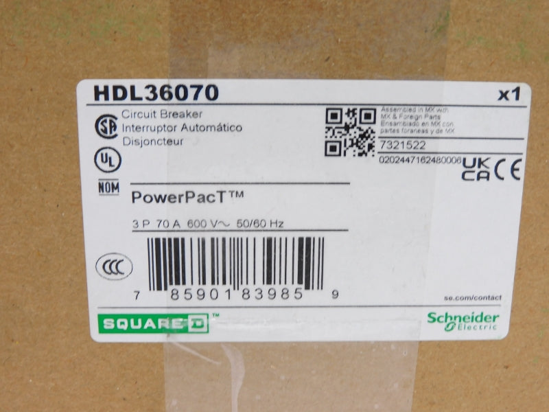 SQUARE D HDL36070 600V 70A NSMP