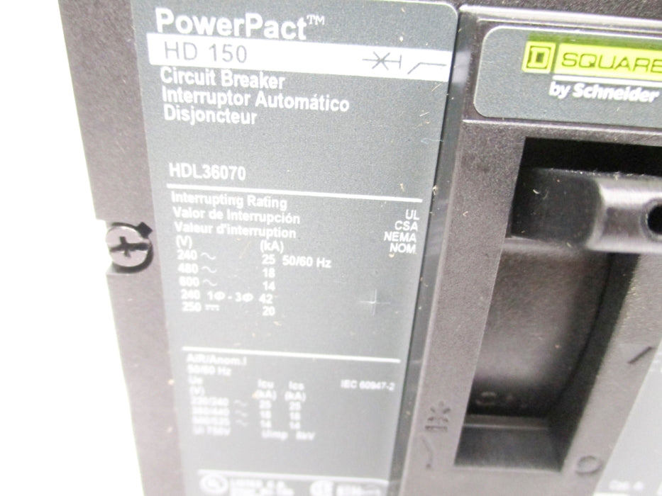 SQUARE D HDL36070 600V 70A NSMP