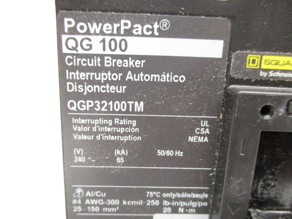 SQUARE D QGP32100TM 100A 240V NSMP