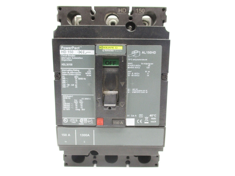 SQUARE D HDL36150 150A 600V NSNP