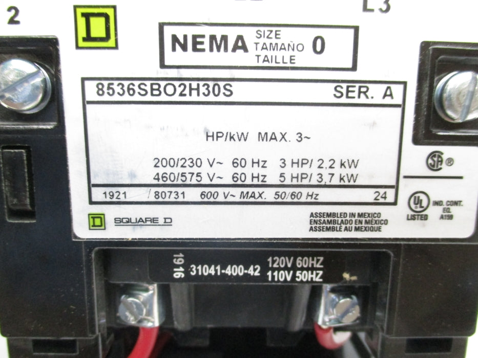 SQUARE D 8536SBO2V02H30S SER. A NSMP