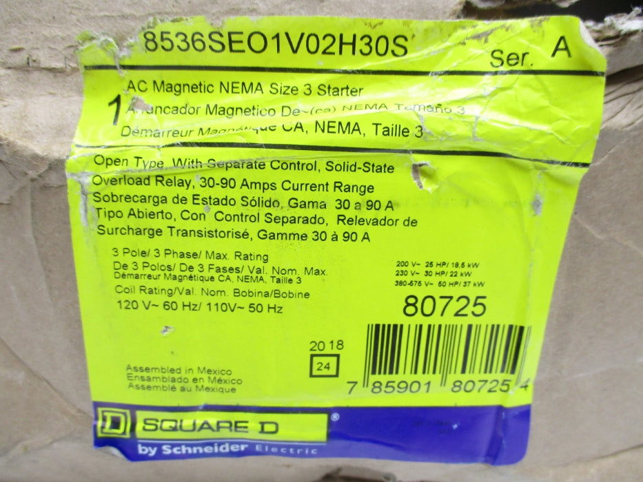 SQUARE D 8536SEO1V02H30S SER. A NSMP