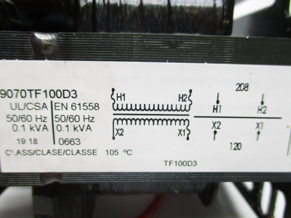 SQUARE D 9070TF100D3 .1KVA NSMP