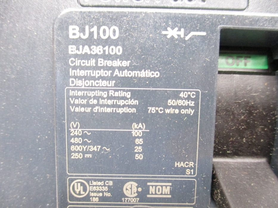 SQUARE D BJA36100 100A 480V NSMP