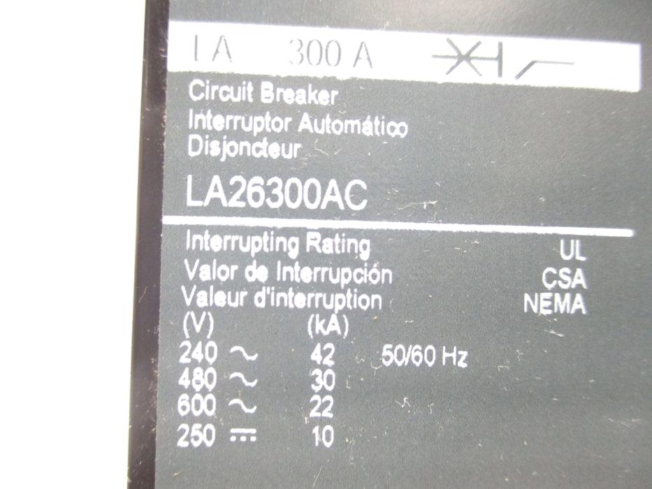 SQUARE D LA26300AC 300A 600V (AS PICTURED) NSMP