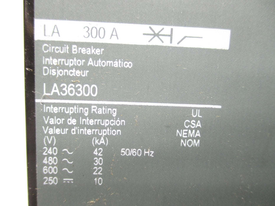 SQUARE D LA36300 300A 600V NSNP