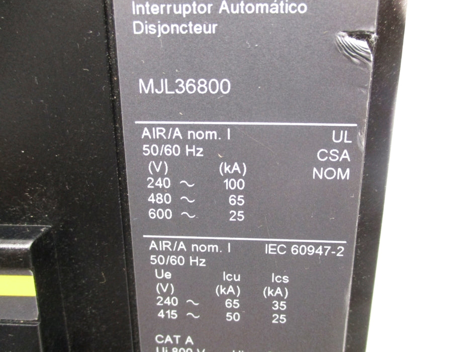 SQUARE D MJL36800 800A 600V NSNP