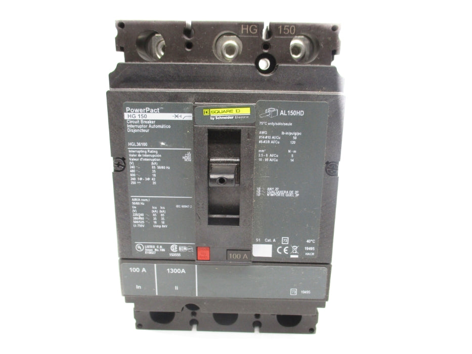 SQUARE D HGL36100 100A 600V NSNP