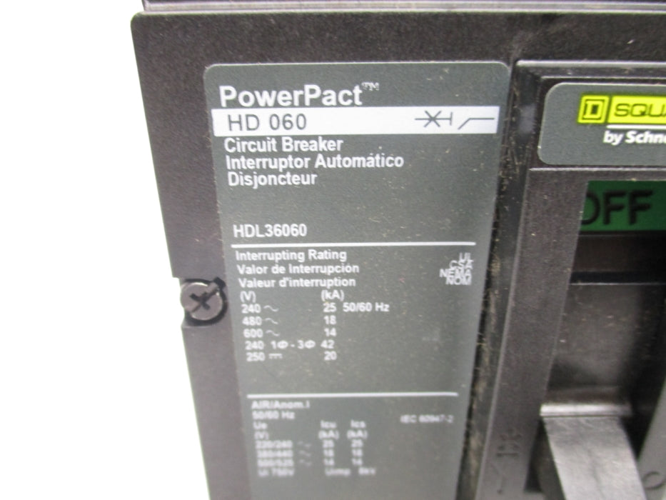 SQUARE D HDL36060 60A 600V NSNP