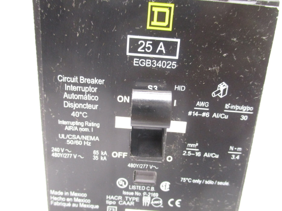 SQUARE D EGB34025 25A 277V NSNP