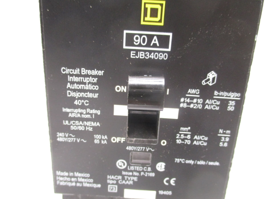 SQUARE D EJB34090 90A 277V NSMP