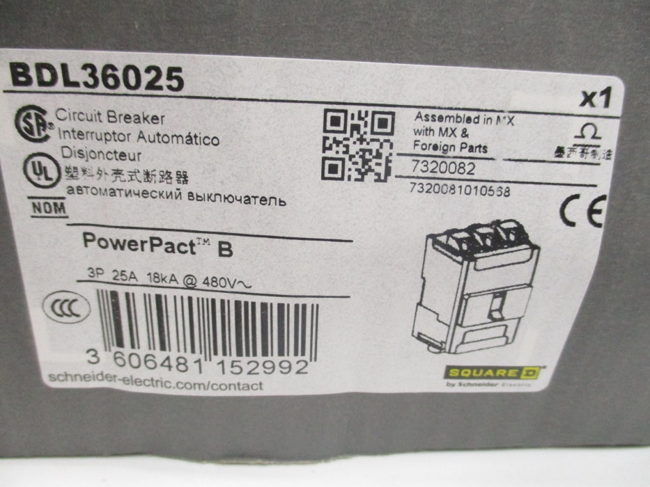 SQUARE D BDL36025 25A 480V NSMP