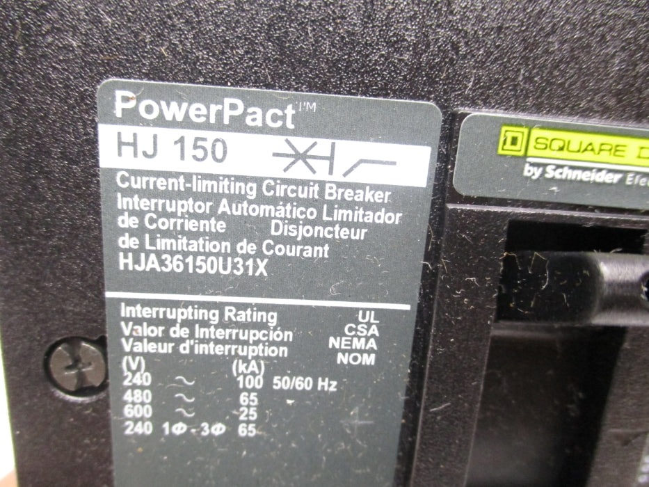 SQUARE D HJA36150U31X 150A 600V (AS PICTURED) NSMP