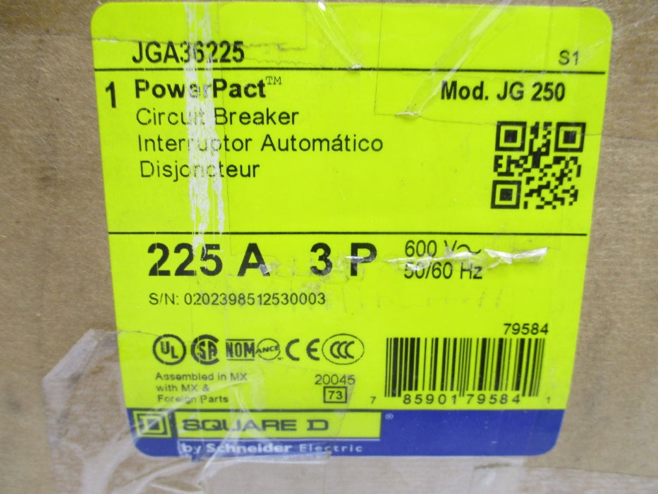 SQUARE D JGA36225 225A 600V NSMP