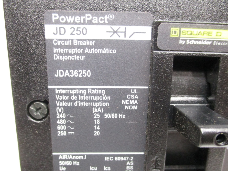 SQUARE D JDA36250 250A 600V NSMP
