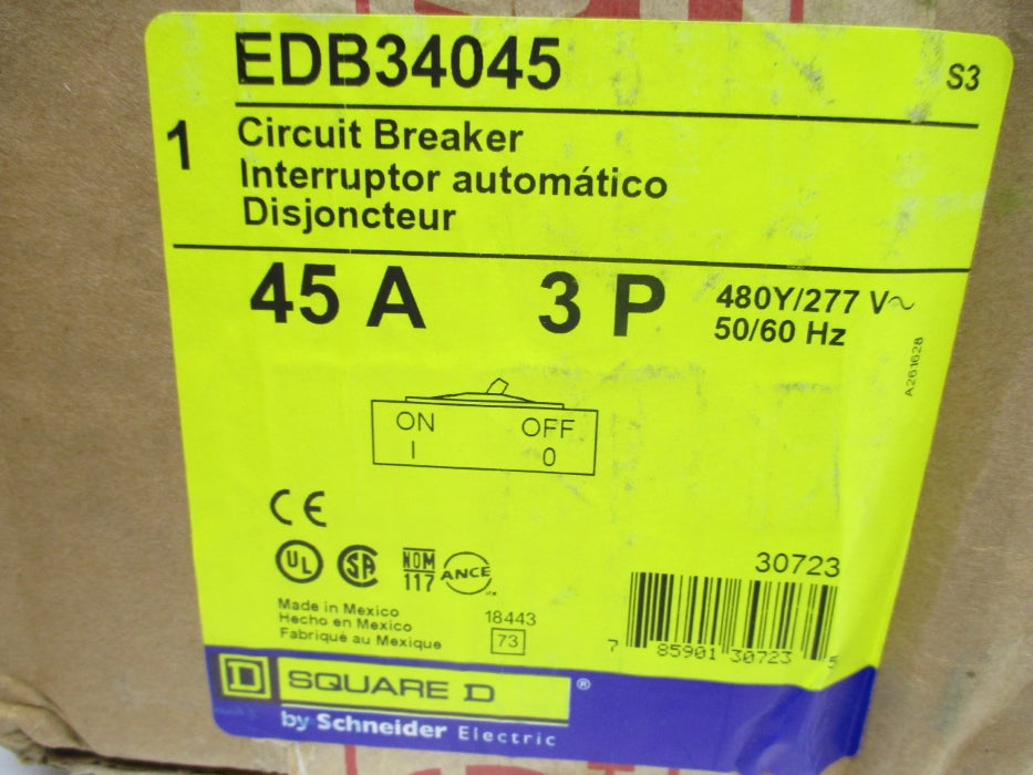SQUARE D EDB34045 45A 277V NSFS