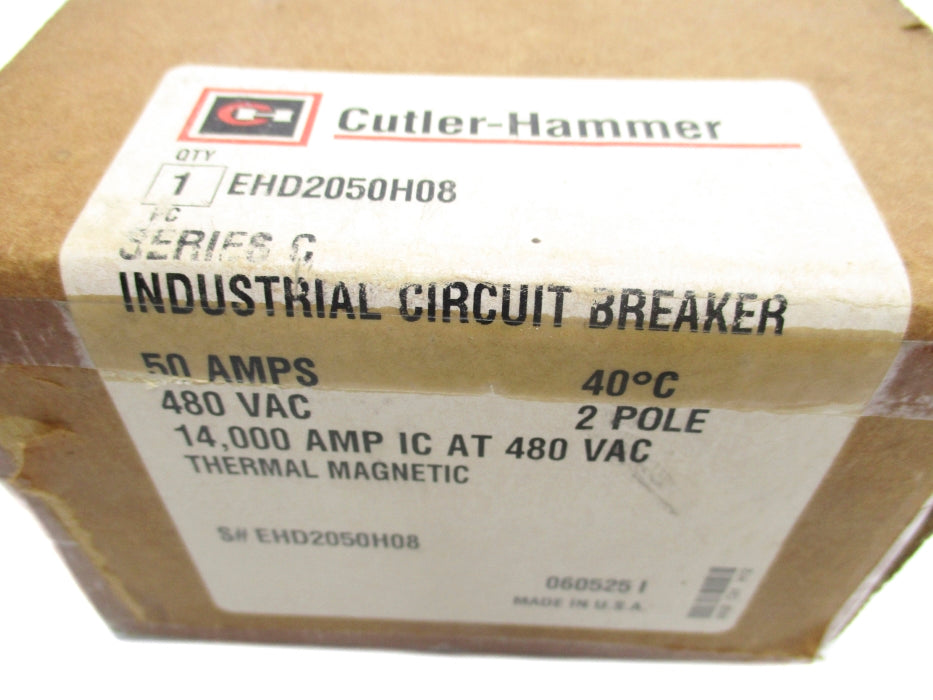 CUTLER HAMMER EHD2050H08 50A 480VAC SER. C NSMP