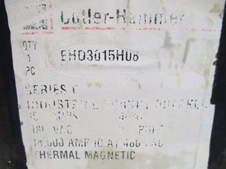 CUTLER HAMMER EHD3015H08 SER. C 15A 480VAC NSMP