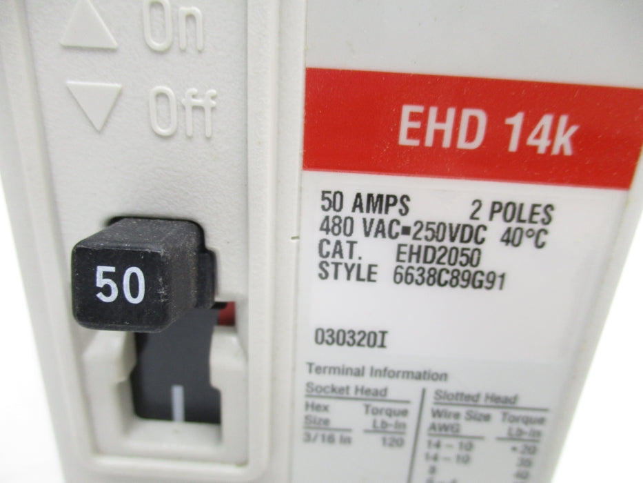 CUTLER HAMMER EHD2050 SER. C 50A 480VAC NSMP