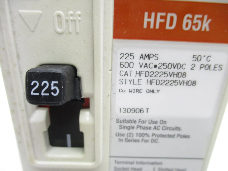 EATON HFD2225VH08 SER. C 225A 600VAC NSMP