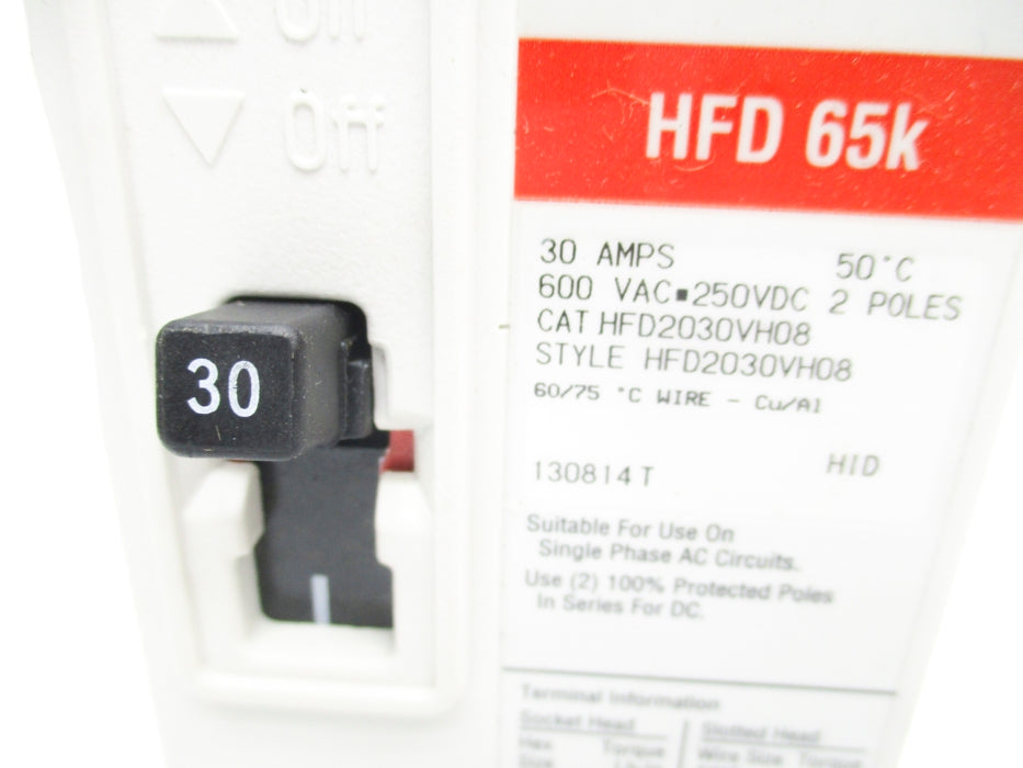 EATON HFD2030VH08 SER. C 30A 600VAC NSMP