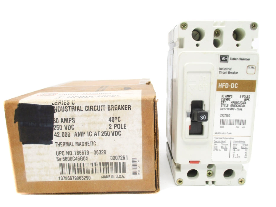 CUTLER HAMMER HFDDC2030L SER. C 30A 250VDC NSMP