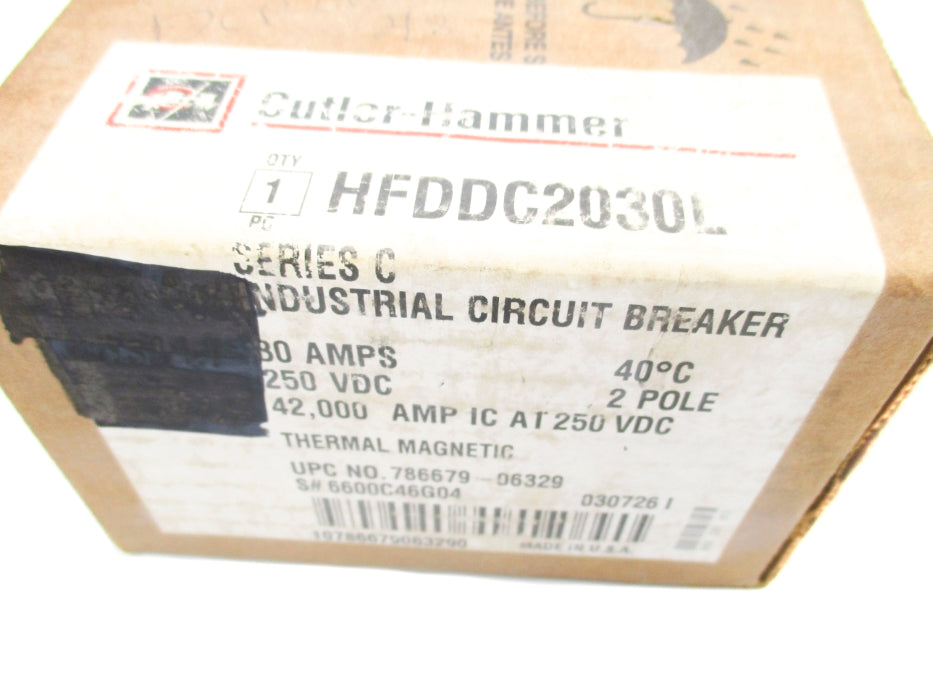 CUTLER HAMMER HFDDC2030L SER. C 30A 250VDC NSMP