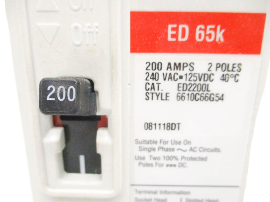 CUTLER HAMMER ED2200L SER. C 200A 240VAC NSMP