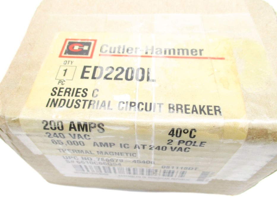 CUTLER HAMMER ED2200L SER. C 200A 240VAC NSMP