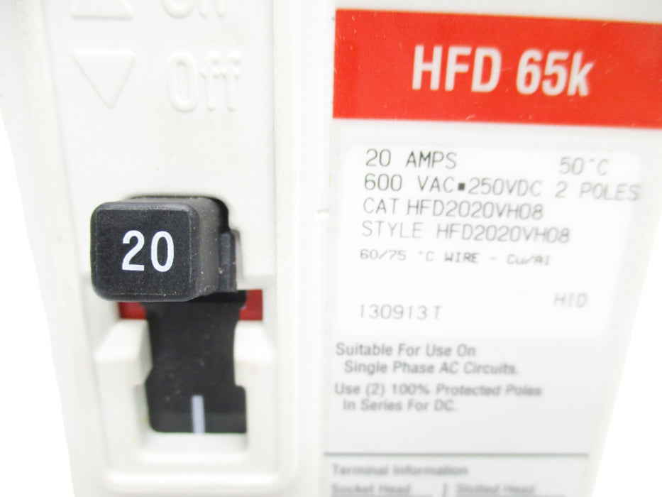 EATON HFD2020VH08 20A 600VAC UNMP