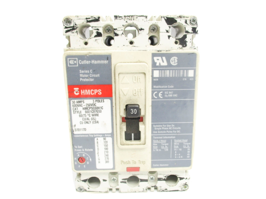 CUTLER HAMMER HMCPS030H1C 30A 600VAC UNMP