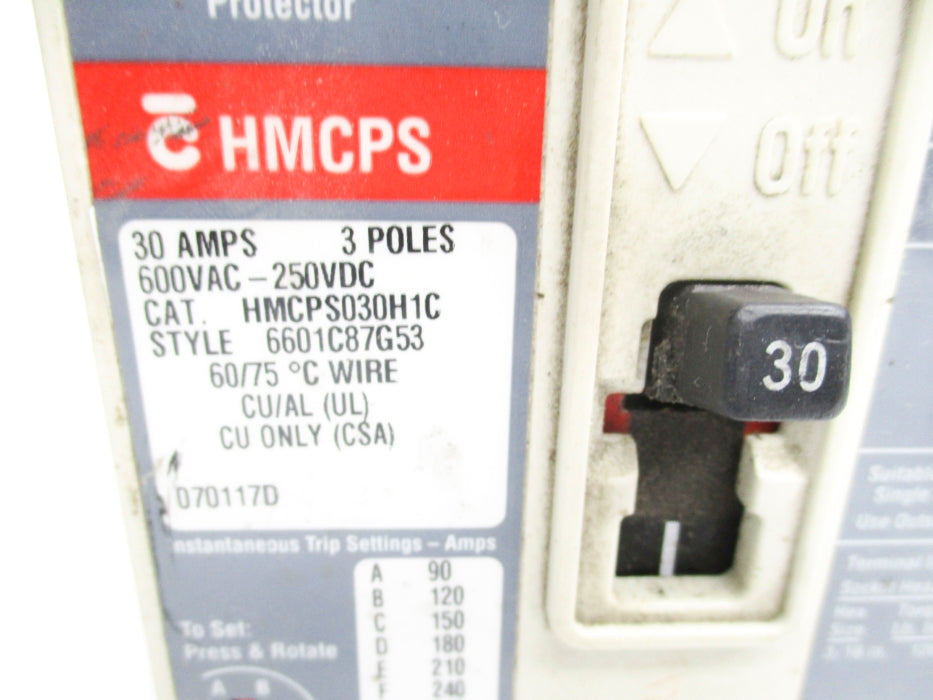 CUTLER HAMMER HMCPS030H1C 30A 600VAC UNMP