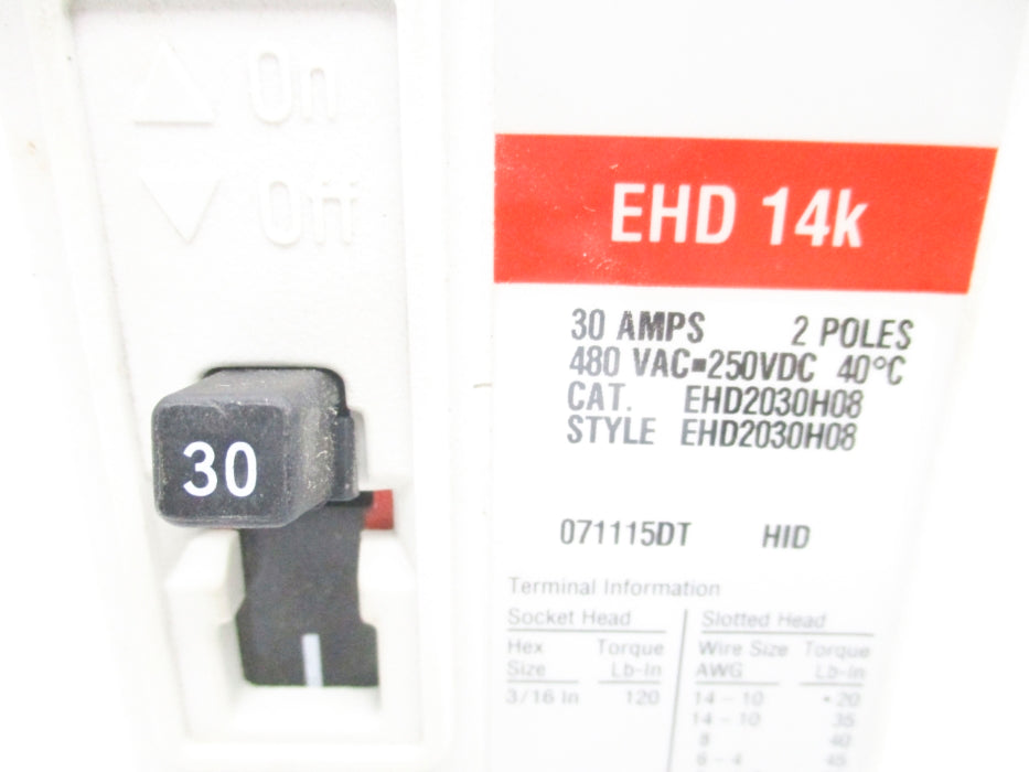EATON EHD2030H08 30A 480VAC UNMP