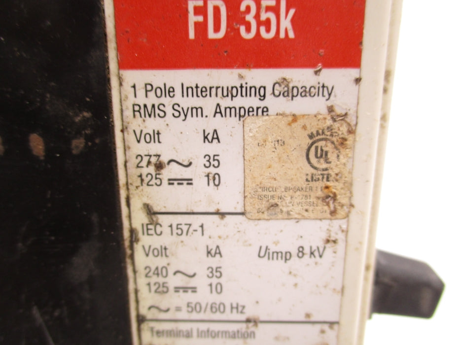 CUTLER HAMMER FD1020H08 20A 277V UNMP