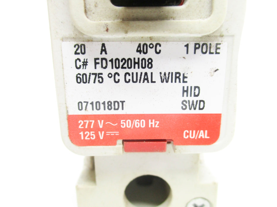 CUTLER HAMMER FD1020H08 20A 277V UNMP