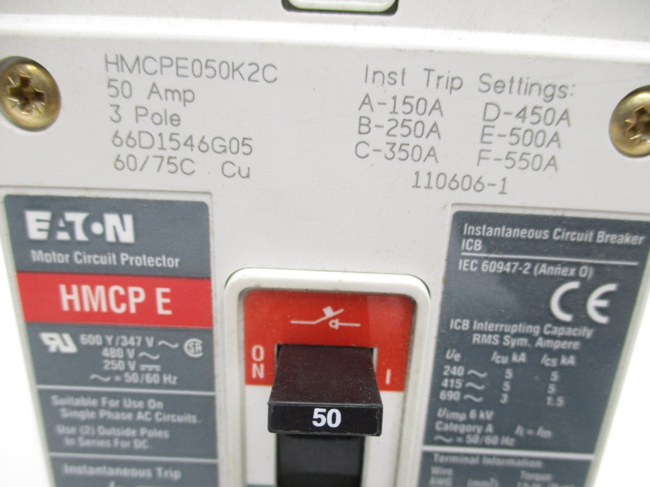 EATON HMCPE050K2C 50A 480V UNMP