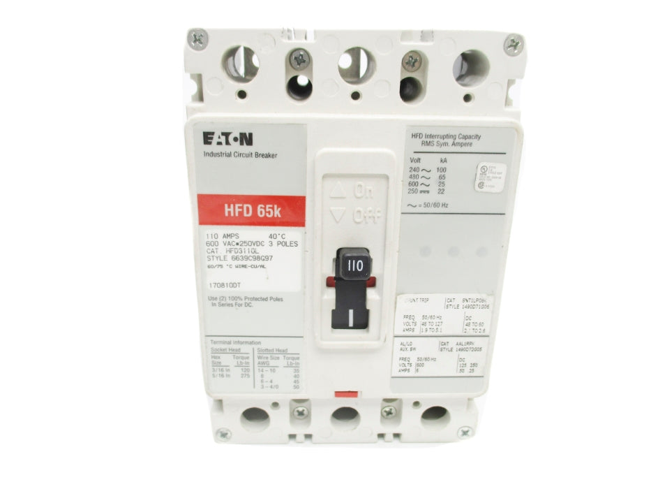 EATON HFD3110L 110A 600VAC UNMP
