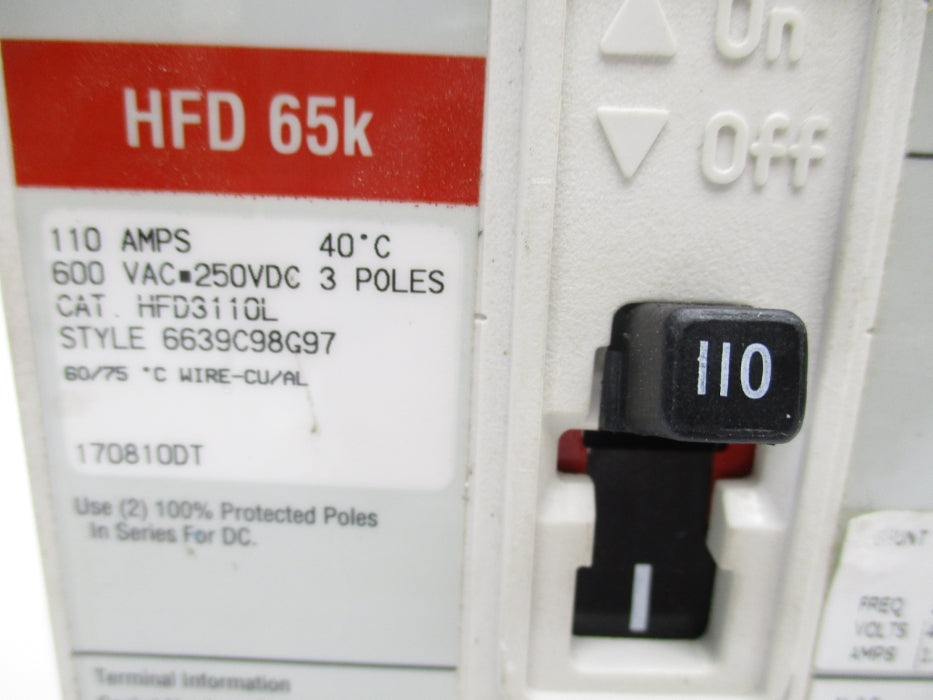 EATON HFD3110L 110A 600VAC UNMP
