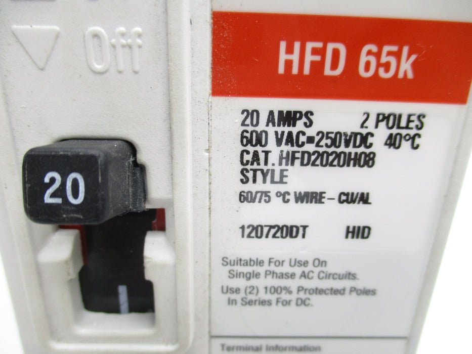 EATON HFD2020H08 20A 600VAC UNMP