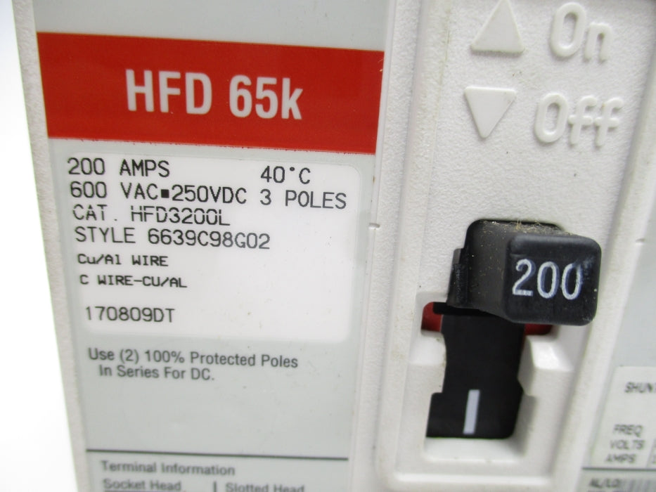 EATON HFD3200L 200A 600VAC UNMP